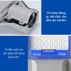 Đèn năng lượng mặt trời,đèn đường bàn chải công suất khủng 300W,500W,600W,vỏ nhôm,có remote,cảm biến, IP67,BH 24 tháng.