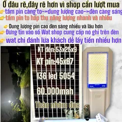 Đèn năng lượng mặt trời,đèn đường bàn chải công suất khủng 300W,500W,600W,vỏ nhôm,có remote,cảm biến, IP67,BH 24 tháng.