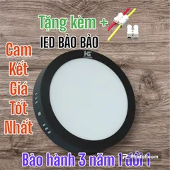 ĐÈN LED siêu sáng ỐP trần NỔI HG viền trắng, viền đen 6w 12w 18w 24w bảo hành 3 năm