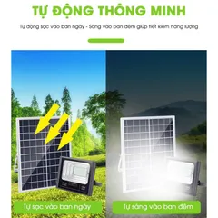 Pha Led năng lượng mặt trời cao cấp siêu sáng 100w chiếu sáng trong nhà,ngoài sân,đường nông thôn BH 2 năm