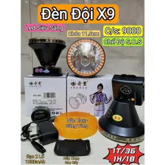 Đèn pin đội đầu cao cấp có kèm dây đội, cục sạc pin trâu có khả năng kháng nước.