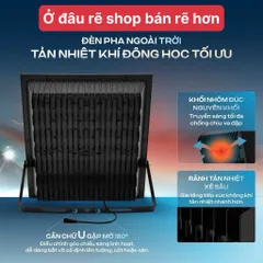 10 Đèn Pha Led 50w COB 5054 đủ công suất.