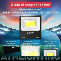 10 Đèn Pha Led 50w COB 5054 đủ công suất.