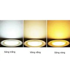 Âm trần led 7w 3 chế độ viền vàng khoét lỗ 90 cao cấp bảo hành 2 năm