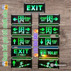 Đèn Sự Cố Khẩn Cấp Chiếu Sáng Kết Hợp Biển Chỉ Dẫn Thoát Hiểm, Toilet, Thoát Nạn Exit, Phòng Cháy Chữa Cháy