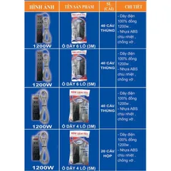Ổ cấm điện siêu tải cao cấp 4 lỗ 6 lỗ quây công tắc, 1 công tắc 2 công tắc dây 3m 5m 8m 10m bảo hành 6 tháng