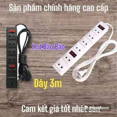 Ổ cấm điện siêu tải cao cấp 4 lỗ 6 lỗ quây công tắc, 1 công tắc 2 công tắc dây 3m 5m 8m 10m bảo hành 6 tháng