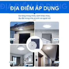 Đèn năng lượng mặt trời ốp trần 800w, 600w,300w, Chip 5730 Siêu Sáng, Hình và Video Thực Tế