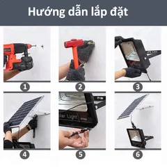 Pha led năng lượng mặt trời cao cấp siêu sáng 500w thân nhôm chiếu sáng sân vườn,nhà xưởng,bãi xe,ao hồ chống nước ip67