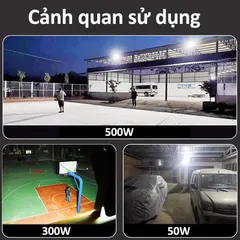 Pha led năng lượng mặt trời cao cấp siêu sáng 500w thân nhôm chiếu sáng sân vườn,nhà xưởng,bãi xe,ao hồ chống nước ip67