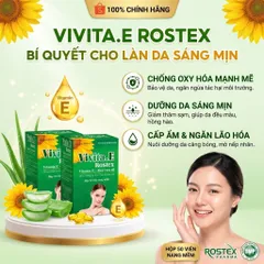￼Viên uống Vivita.E Rostex với Vitamin E & Dầu Nha Đam Hỗ Trợ Làm Đẹp Da - Hộp 50 Viên[Màu Xanh]