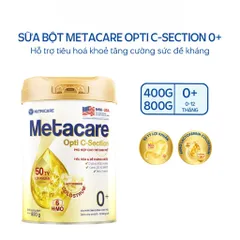 Combo 2 Lon Sữa Bột Nutricare METACARE OPTI C-SECTION 0+ Hỗ Trợ Tiêu Hoá Khoẻ Tăng Cường Đề Kháng Cho Trẻ Sinh Mổ Bé
