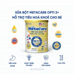 Combo 2 lon Sữa Bột METACARE OPTI 2+ 850G Tiêu Hoá Khoẻ Tăng Cân Cao Lớn Cho Bé Từ 2-10 Tuổi 850G