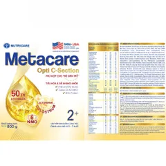 Sữa Bột Nutricare METACARE OPTI C-SECTION 2+ Hỗ Trợ Tiêu Hoá Khoẻ Tăng Cường Đề Kháng Cho Trẻ Sinh Mổ Bé Từ 2-3 Tuổi