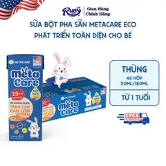 Thùng 48 Hộp Sữa Bột Pha Sẵn METACARE ECO Nutricare Tăng Cân Chiều Cao Tăng Sức Đề Kháng Từ 1 Tuổi Với Sữa Non 24H