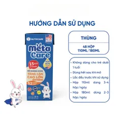 Thùng 48 Hộp Sữa Bột Pha Sẵn METACARE ECO Nutricare Tăng Cân Chiều Cao Tăng Sức Đề Kháng Từ 1 Tuổi Với Sữa Non 24H