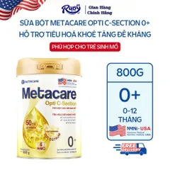 Sữa Bột Nutricare METACARE OPTI C-SECTION 0+ Hỗ Trợ Tiêu Hoá Khoẻ Tăng Cường Đề Kháng Cho Trẻ Sinh Mổ Bé Từ 0-12 Tháng 902004