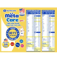 Combo 2 Thùng 48 hộp sữa bột pha sẵn Nutricare Metacare Opti 110ml tiêu hóa khỏe, tăng cân, cao lớn