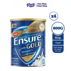 Combo 4 Lon Sữa bột Ensure Gold Abbott hương vani 800g - Rubymilk276