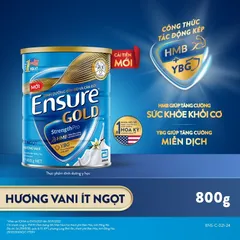 Combo 2 lon Sữa bột Ensure Gold Abbott ít ngọt (HMB) 800g - Rubymilk276