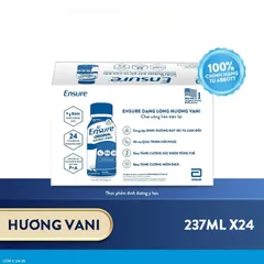 Thùng 24 chai Sữa nước Ensure Dạng Lỏng Hương Vani 237ml/chai (bao bì thay đổi theo từng đợt nhập) - Rubymilk276