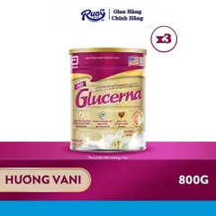 Combo 3 Lon Sữa bột dành cho người bị tiểu đường Glucerna Abbott 800g Hương Vani