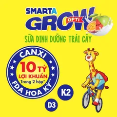 Thùng 48 hộp sữa dinh dưỡng trái cây Nutricare Smarta Grow Opti vị nhiệt đới cho trẻ thấp còi (180ml)