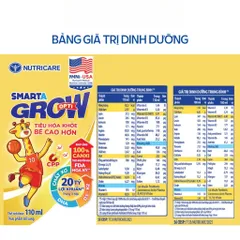 Thùng 48 Hộp Sữa Bột Pha Sẵn SMARTA GROW OPTI Nutricare Tăng Chiều Cao Cân Nặng Bổ Sung 20 Tỷ Lợi Khuẩn - Rubymilk276