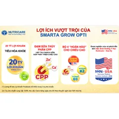 Sữa pha sẵn Nutricare Smarta Grow Opti / Grow Opti 110ml/180ml phát triển chiều cao vượt trội cho bé ( Giao ngẫu nhiên )