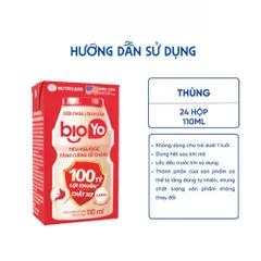 Thùng 24 Hộp Sữa Chua Lợi Khuẩn NUTRICARE BIOYO Bổ Sung 100 Tỷ Lợi Khuẩn Tăng Cường Đề Kháng Tiêu Hoá Khoẻ 110ml 902099