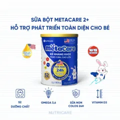 Sữa Bột Nutricare METACARE 2+ 850G Giúp Bé Tăng Cân Phát Triển Chiều Cao ( Mẫu Mới 2-3 Tuổi ) - Ruby Milk 276