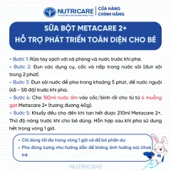 Sữa Bột Nutricare METACARE 2+ 850G Giúp Bé Tăng Cân Phát Triển Chiều Cao ( Mẫu Mới 2-3 Tuổi ) - Ruby Milk 276