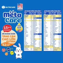 Combo 2 thùng 48 hộp sữa bột pha sẵn Metacare Eco 110ml Nutricare cho bé đề kháng khỏe, tăng cân cao lớn