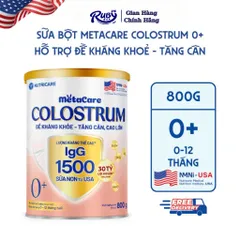 Sữa Bột METACARE COLOSTRUM Nutricare Tăng Cường Miễn Dịch Sức Đề Kháng Bé Từ 1-10 Tuổi Với Sữa Non IgG 1500+ 800G