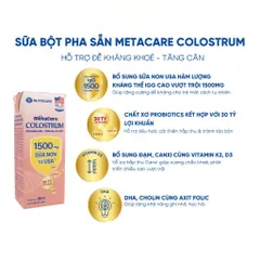 Combo 2 Thùng 24 Hộp 110ml Sữa Bột Pha Sẵn METACARE COLOSTRUM Nutricare Tăng Cường Đề Kháng Hệ Miễn Dịch Với Sữa Non IgG