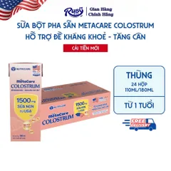 Combo 2 Thùng 24 Hộp 110ml Sữa Bột Pha Sẵn METACARE COLOSTRUM Nutricare Tăng Cường Đề Kháng Hệ Miễn Dịch Với Sữa Non IgG
