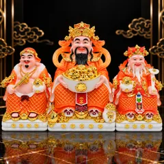 Bộ Tượng Tài – Địa – Phát Cam Mạ Vàng Cao Cấp - Phát Lộc Chiêu Tài, Hòa Hợp & Vượng Khí - Tụ Linh Các