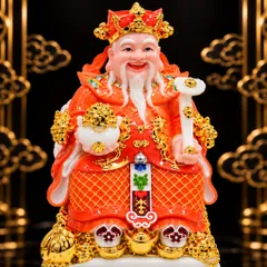 Bộ Tượng Tài – Địa – Phát Cam Mạ Vàng Cao Cấp - Phát Lộc Chiêu Tài, Hòa Hợp & Vượng Khí - Tụ Linh Các