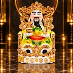 Bộ Tượng Tài – Địa – Phát Vàng Đồng Mạ Vàng Cao Cấp - Phát Lộc Chiêu Tài, Hòa Hợp & Vượng Khí - Tụ Linh Các