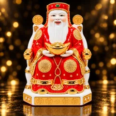 Bộ Tượng Tài – Địa – Kim Xịn Đỏ Cao Cấp - Phát Lộc Chiêu Tài, Hòa Hợp & Vượng Khí - Tụ Linh Các