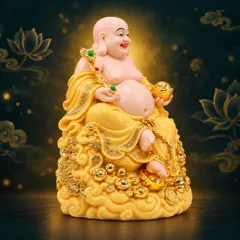 Tượng Phật Di Lặc Ngự Tòa Mây Như Ý Thạch Anh Cao Cấp