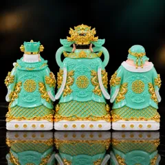 Bộ Tượng Tài – Địa – Phát Xanh Lá Cao Cấp - Phát Lộc Chiêu Tài, Hòa Hợp & Vượng Khí - Tụ Linh Các