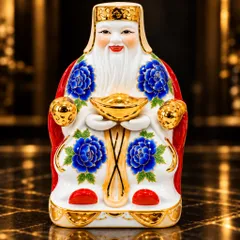 Bộ Tượng Tài – Địa – Phát Hoa Xanh A Mạ Vàng Cao Cấp - Phát Lộc Chiêu Tài, Hòa Hợp & Vượng Khí - Tụ Linh Các