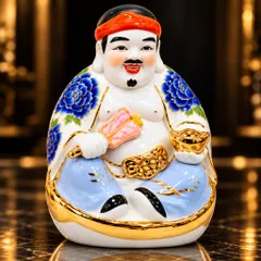 Bộ Tượng Tài – Địa – Phát Hoa Xanh A Mạ Vàng Cao Cấp - Phát Lộc Chiêu Tài, Hòa Hợp & Vượng Khí - Tụ Linh Các