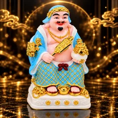 Bộ Tượng Tài – Địa – Phát Xanh Dương Mạ Vàng Cao Cấp - Phát Lộc Chiêu Tài, Hòa Hợp & Vượng Khí - Tụ Linh Các