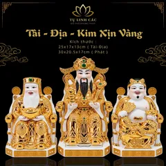 Bộ Tượng Tài – Địa – Kim Xịn Vàng Mạ Vàng Cao Cấp - Phát Lộc Chiêu Tài, Hòa Hợp & Vượng Khí