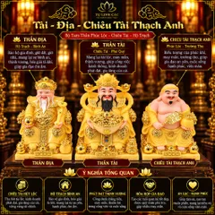 Bộ Tượng Tài – Địa – Chiêu Tài Thạch Anh Cao Cấp - Phát Lộc Chiêu Tài, Hòa Hợp & Vượng Khí - Tụ Linh Các