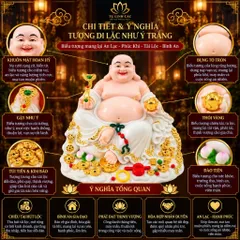 Tượng Phật Di Lặc Ngự Tòa Mây Như Ý Áo Trắng Cao Cấp