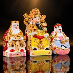 Bộ Tượng Tài – Địa – Phát Kim Vàng Mạ Vàng Cao Cấp - Phát Lộc Chiêu Tài, Hòa Hợp & Vượng Khí - Tụ Linh Các
