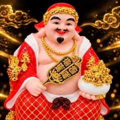 Bộ Tượng Tài – Địa – Phát Đỏ Mạ Vàng Cao Cấp - Phát Lộc Chiêu Tài, Hòa Hợp & Vượng Khí - Tụ Linh Các